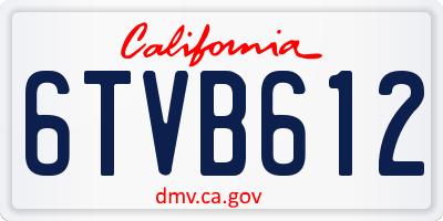 CA license plate 6TVB612