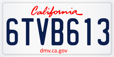CA license plate 6TVB613