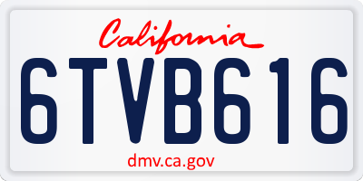 CA license plate 6TVB616
