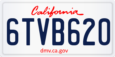 CA license plate 6TVB620