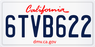 CA license plate 6TVB622