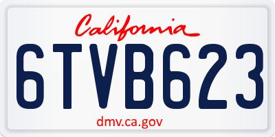 CA license plate 6TVB623