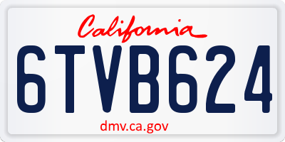 CA license plate 6TVB624