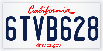 CA license plate 6TVB628