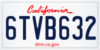 CA license plate 6TVB632