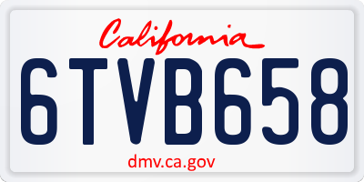CA license plate 6TVB658
