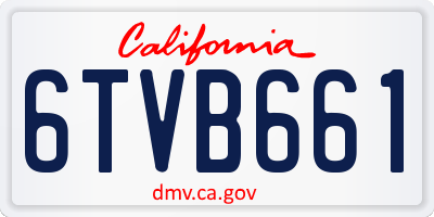 CA license plate 6TVB661