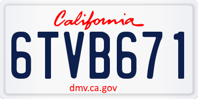 CA license plate 6TVB671