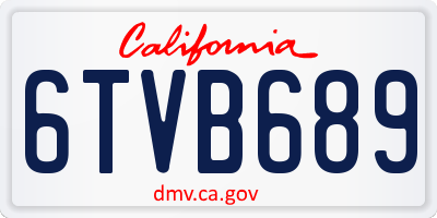 CA license plate 6TVB689