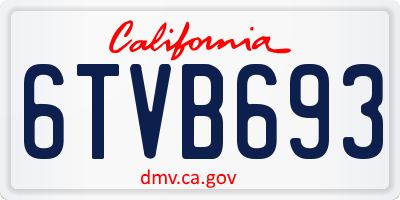 CA license plate 6TVB693