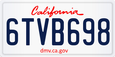 CA license plate 6TVB698