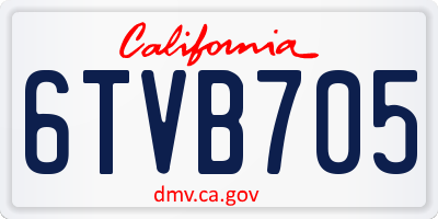 CA license plate 6TVB705