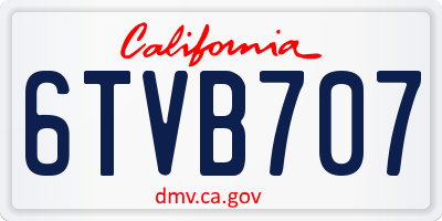 CA license plate 6TVB707