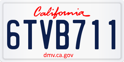 CA license plate 6TVB711