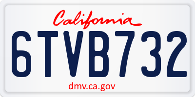 CA license plate 6TVB732