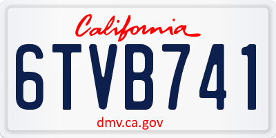 CA license plate 6TVB741