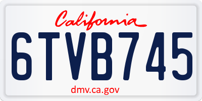 CA license plate 6TVB745