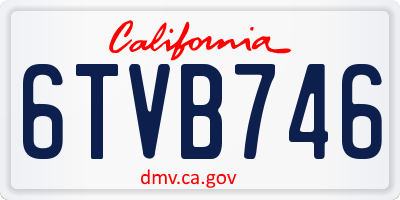 CA license plate 6TVB746