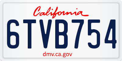 CA license plate 6TVB754