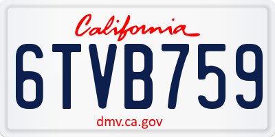 CA license plate 6TVB759