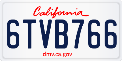 CA license plate 6TVB766