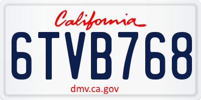 CA license plate 6TVB768