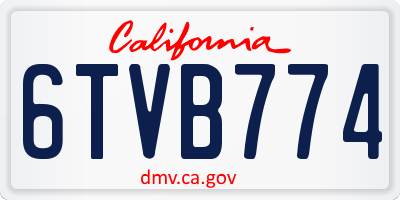 CA license plate 6TVB774