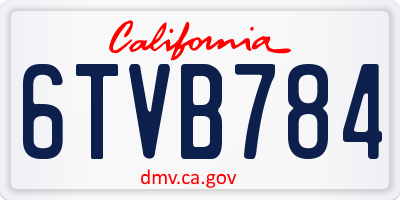 CA license plate 6TVB784