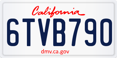 CA license plate 6TVB790