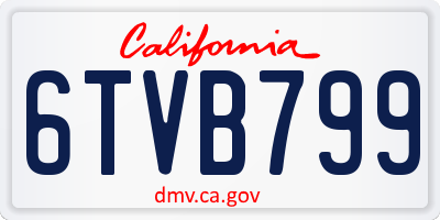 CA license plate 6TVB799