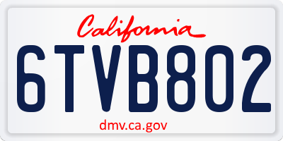 CA license plate 6TVB802