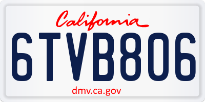 CA license plate 6TVB806