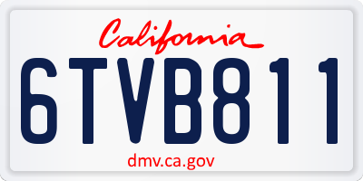 CA license plate 6TVB811