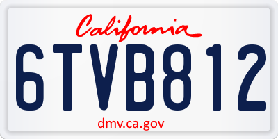 CA license plate 6TVB812