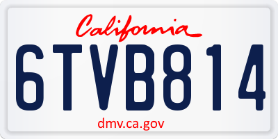 CA license plate 6TVB814