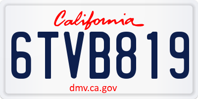 CA license plate 6TVB819