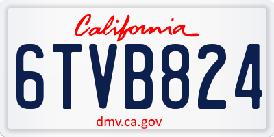 CA license plate 6TVB824
