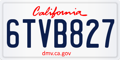 CA license plate 6TVB827