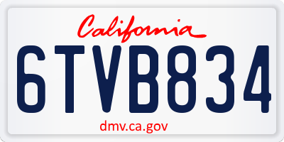 CA license plate 6TVB834