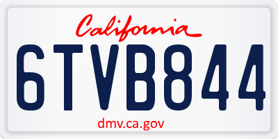 CA license plate 6TVB844