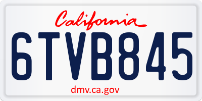 CA license plate 6TVB845