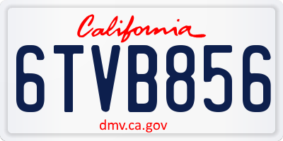 CA license plate 6TVB856