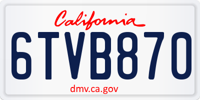 CA license plate 6TVB870