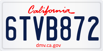 CA license plate 6TVB872