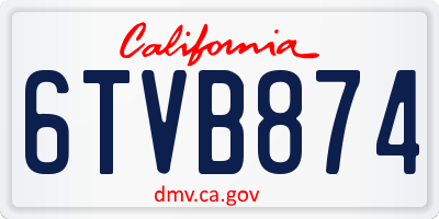 CA license plate 6TVB874