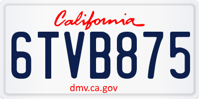 CA license plate 6TVB875