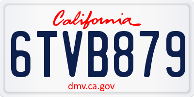 CA license plate 6TVB879