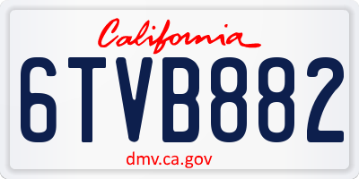 CA license plate 6TVB882