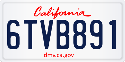 CA license plate 6TVB891