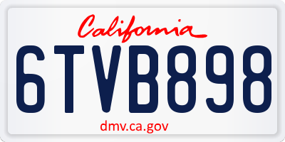 CA license plate 6TVB898